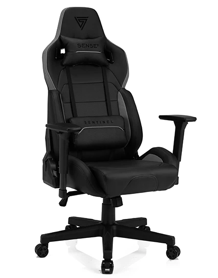 Žaidimų kėdė Sense7 Sentinel Gaming Chair, Juoda-pilka aprašymas - Prekės nuotrauka