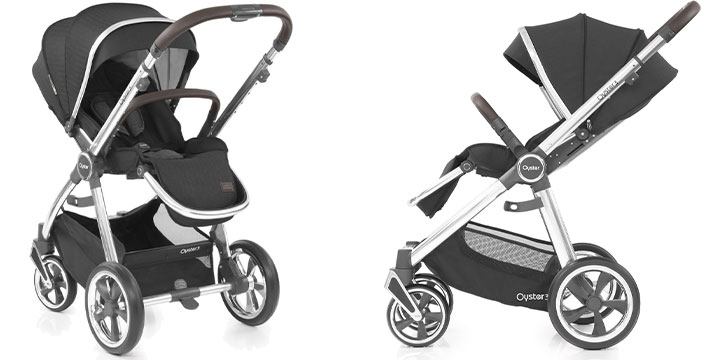 Baby Style Oyster 3 stilingas vaikiškas vežimėlis | Sidabro spalvos "Mercury Silver"