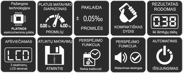 Pusiau profesionalus alkotesteris BACscan F-30 aprašymas - Prekės nuotrauka
