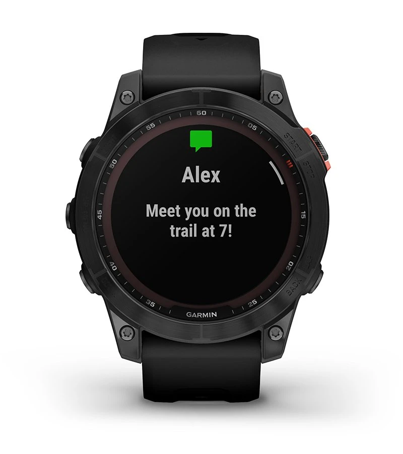 Išmanusis laikrodis Garmin fenix 7 Solar, Pilkos skalūno spalvos, su juodos spalvos silikoniniu dirželiu (Ekspozicinė prekė) aprašymas - Prekės nuotrauka