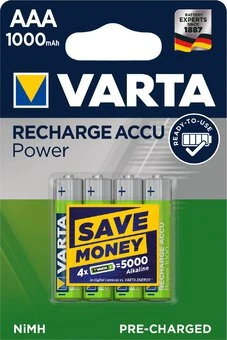 Įkraunami Elementai Varta AAA R03 1000 mAh 5703 4 vnt. aprašymas - Prekės nuotrauka