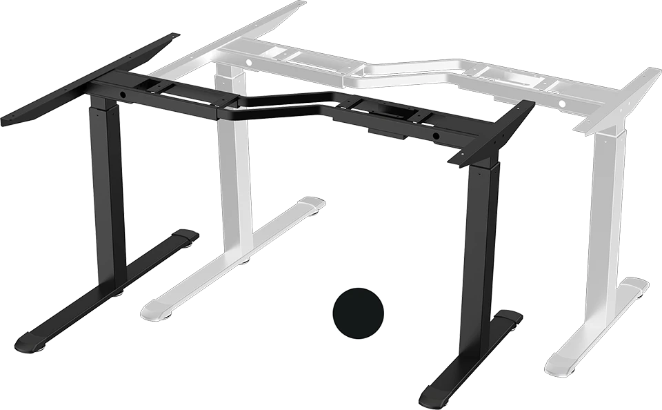 Reguliuojamo aukščio kampinis žaidimų stalas Ultradesk Winger LED RGB, Baltos spalvos aprašymas - Prekės nuotrauka