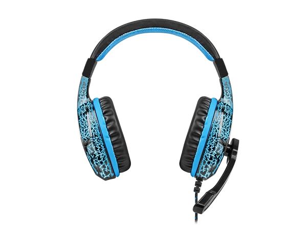 Žaidimų ausinės Fury Hellcat, LED, Mėlynos, USB + 2x 3.5mm aprašymas - Prekės nuotrauka