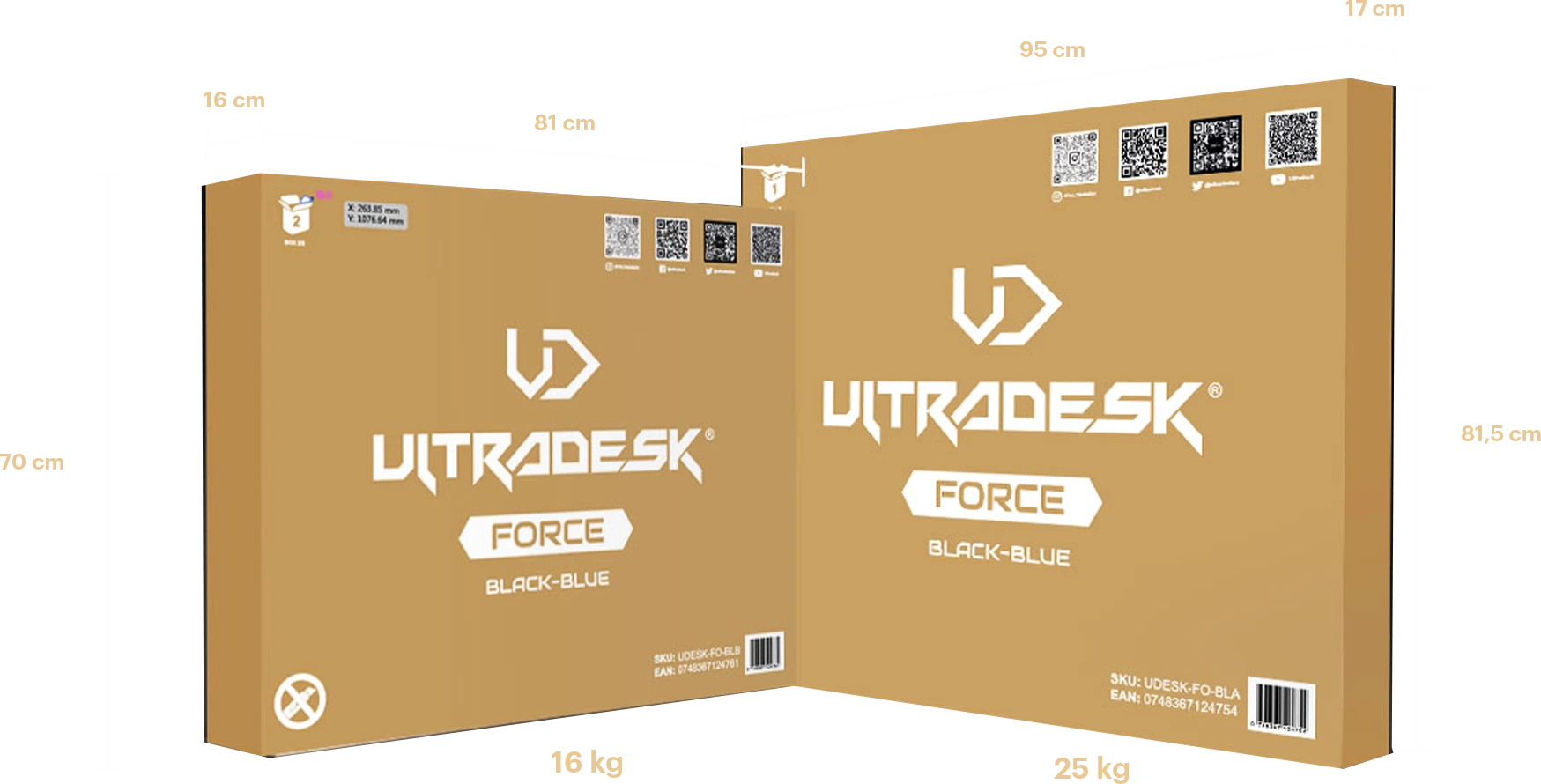 Žaidimų stalas Ultradesk Force Gaming Desk, LED RGB Prismatic, Baltas su juodu kilimėliu aprašymas - Prekės nuotrauka