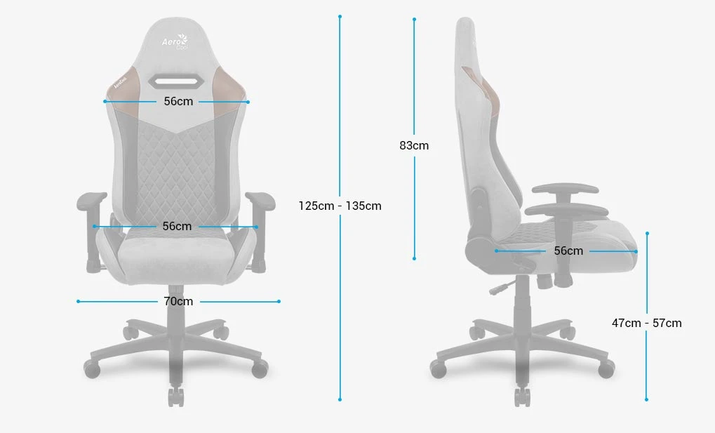 Žaidimų kėdė AeroCool DUKE, Pilkos spalvos aprašymas - Prekės nuotrauka