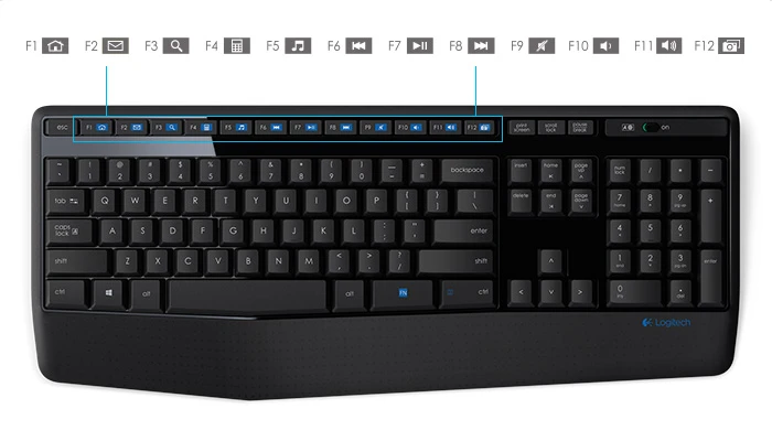 Belaidis klaviatūros ir pelės rinkinys Logitech MK345 Comfort, US išdėstymas aprašymas - Prekės nuotrauka