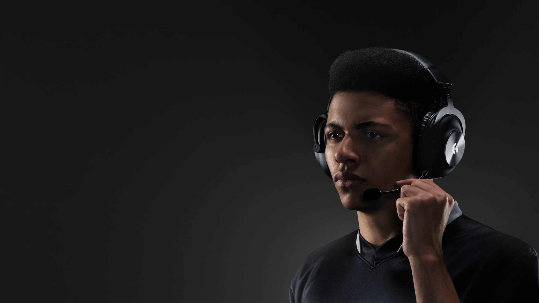 Belaidės žaidimų ausinės Logitech PRO X serijos, Juodos spalvos aprašymas - Prekės nuotrauka