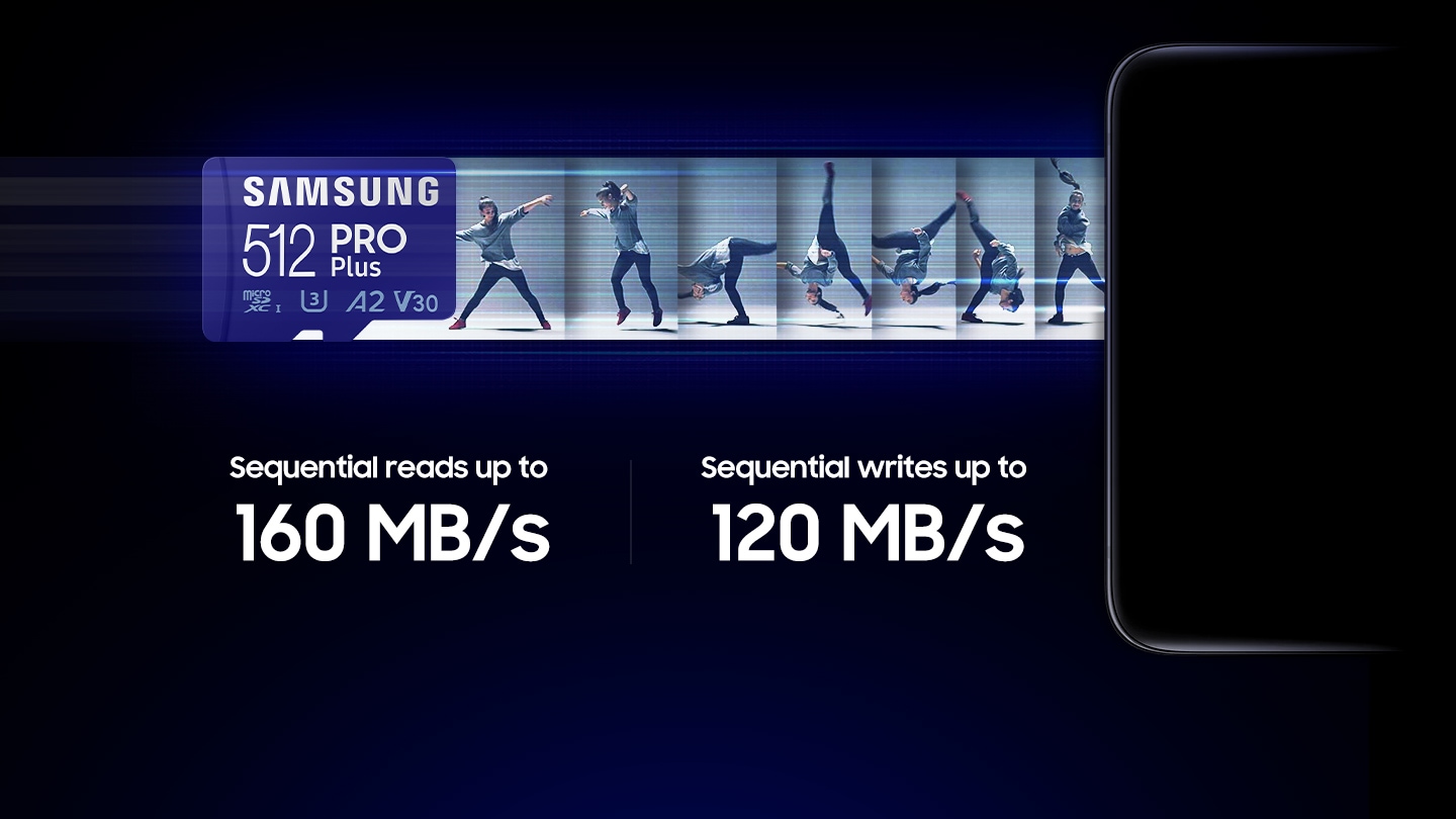 Atminties kortelė Samsung PRO Plus microSD 512 GB (2021), Mėlynos spalvos aprašymas - Prekės nuotrauka