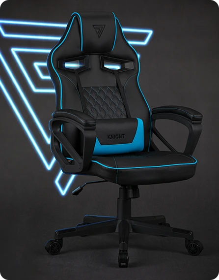 Žaidimų kėdė Sense7 Knight Gaming Chair, Juoda-mėlyna aprašymas - Prekės nuotrauka