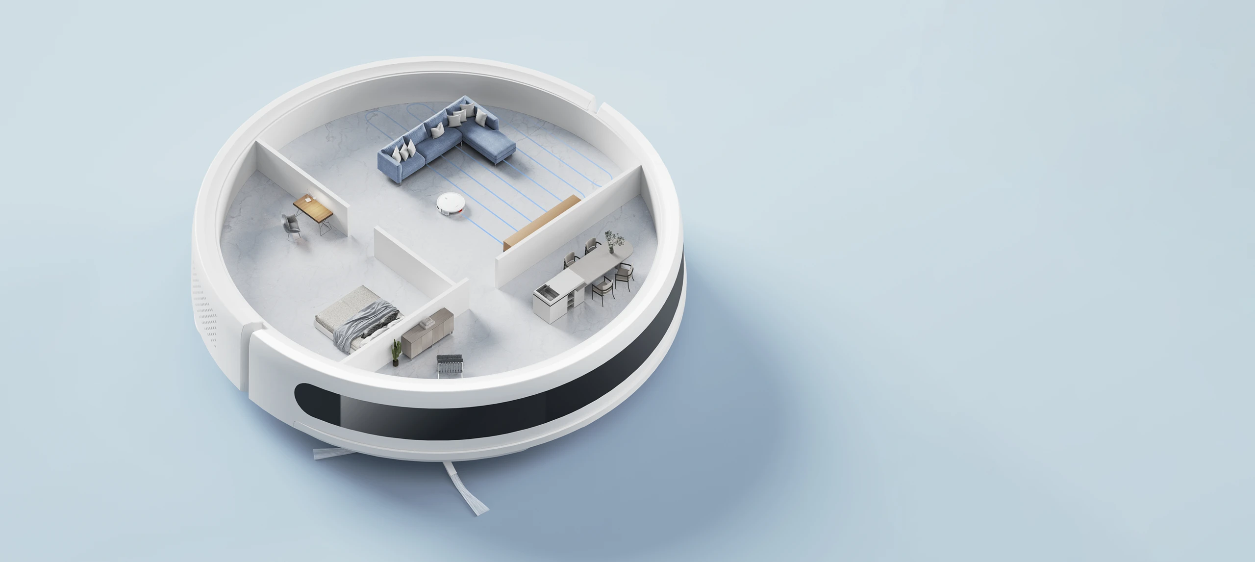 Dulkių siurblys - robotas Xiaomi E10, Baltas aprašymas - Prekės nuotrauka