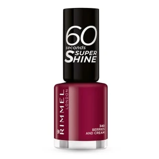 Rimmel London 60 Seconds Super Shine Nagų lakas Moterims 8 ml, 340 Berries and Cream aprašymas - Prekės nuotrauka