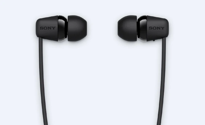 Belaidės į ausį įdedamos ausinės Sony WI-C100, Mėlynos aprašymas - Prekės nuotrauka