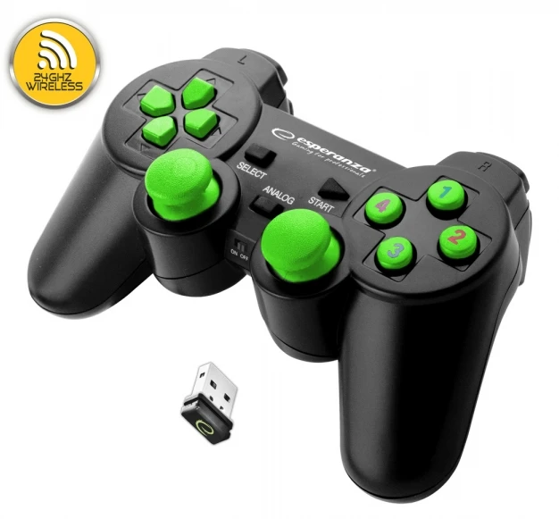Bevielis ŽAIDIMŲ PULTAS SU VIBRACIJOMIS PC / PS3 ESPERANZA EGG108G GLADIATOR aprašymas - Prekės nuotrauka