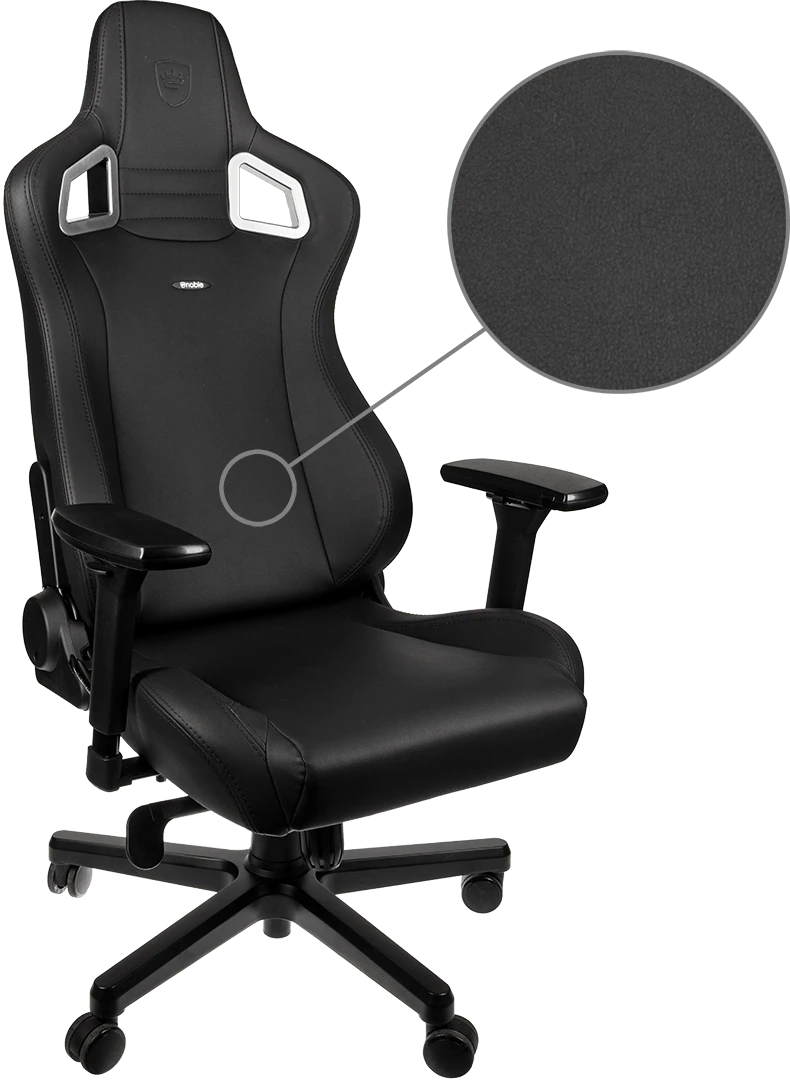 Žaidimų kėdė Noblechairs EPIC Juodas Edition Vinyl/PU hybrid leather Gaming Chair, Juoda aprašymas - Prekės nuotrauka