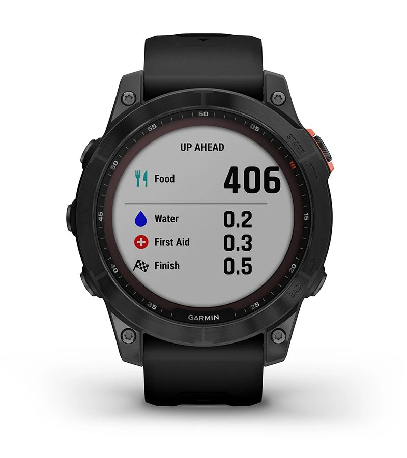 Išmanusis laikrodis Garmin fenix 7 Solar, Pilkos skalūno spalvos, su juodos spalvos silikoniniu dirželiu (Ekspozicinė prekė) aprašymas - Prekės nuotrauka