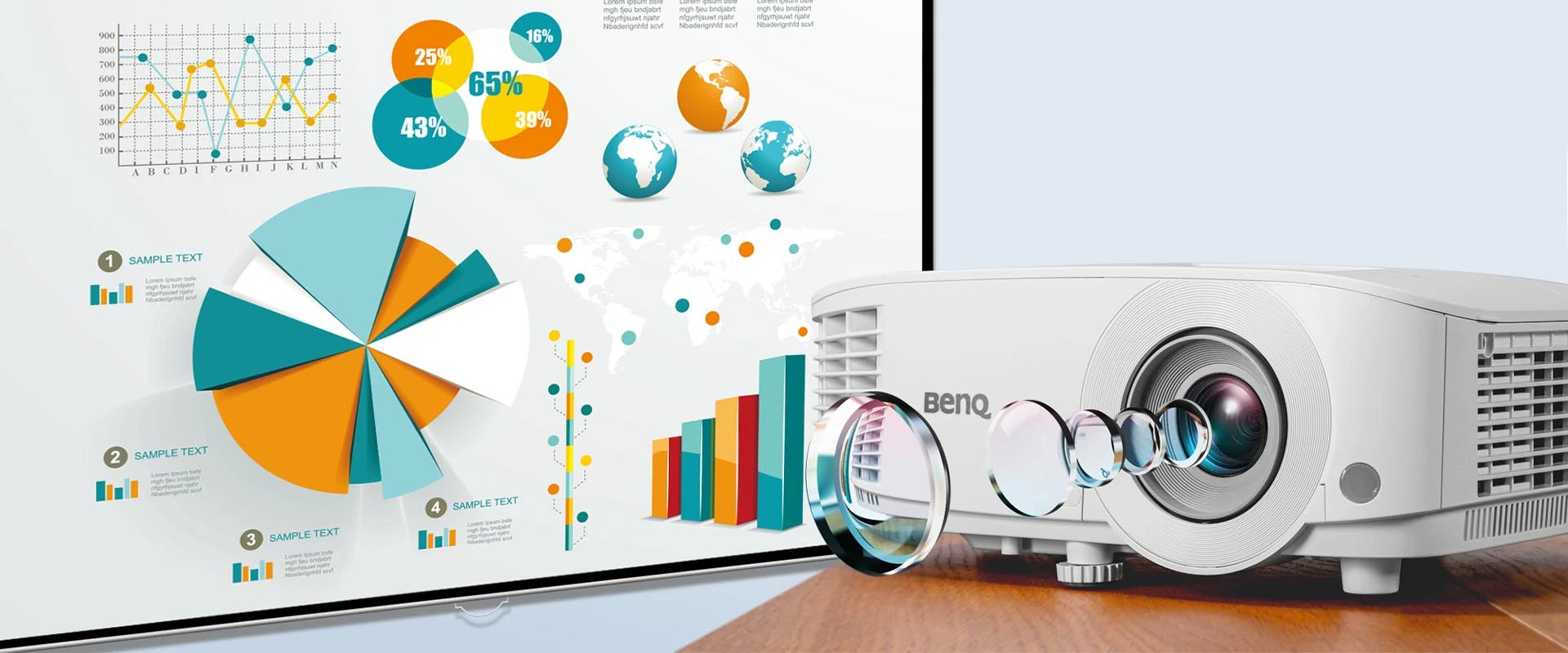 BENQ MW550 3600ANSI WXGA 1.55-1.7 DLP aprašymas - Prekės nuotrauka