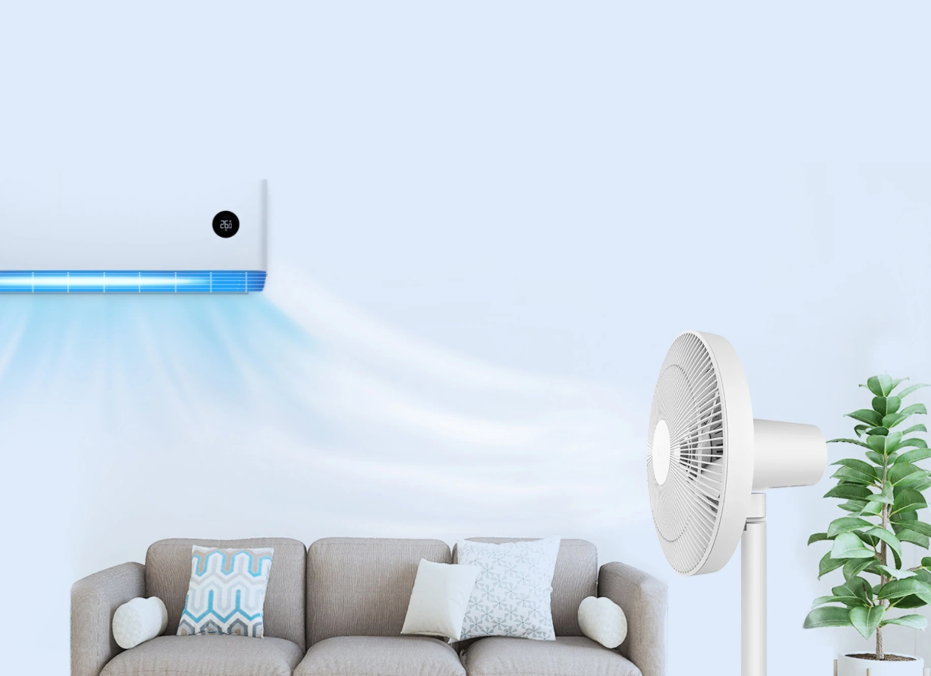 Ventiliatorius Xiaomi Mi Smart Standing Fan 2 Lite, Baltas aprašymas - Prekės nuotrauka