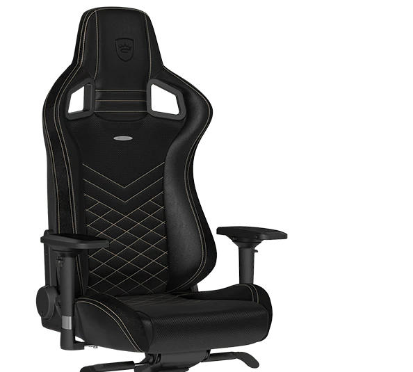 Žaidimų kėdė Noblechairs EPIC PU-Leather Gaming Chair, Juoda-auksinė aprašymas - Prekės nuotrauka