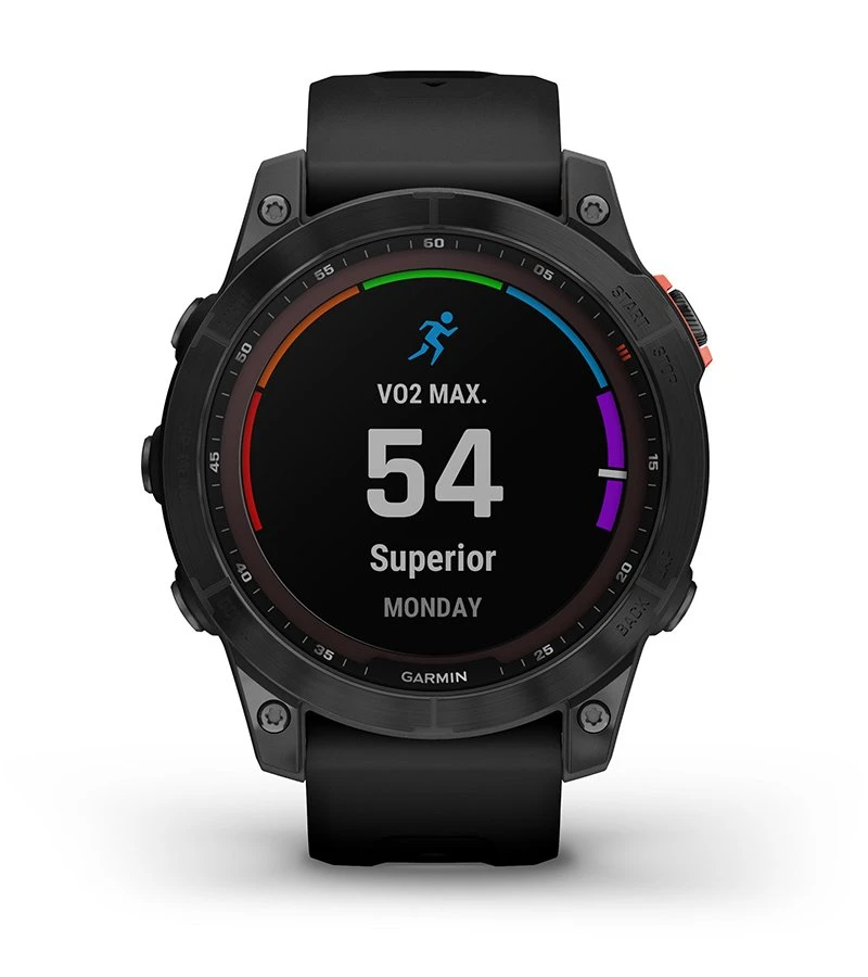 Išmanusis laikrodis Garmin fenix 7 Solar, Pilkos skalūno spalvos, su juodos spalvos silikoniniu dirželiu (Ekspozicinė prekė) aprašymas - Prekės nuotrauka