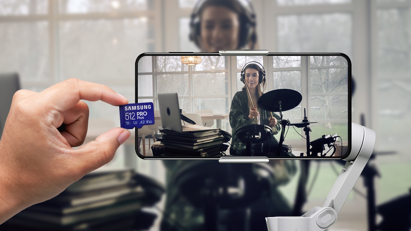 Atminties kortelė Samsung PRO Plus microSD 512 GB (2021), Mėlynos spalvos aprašymas - Prekės nuotrauka