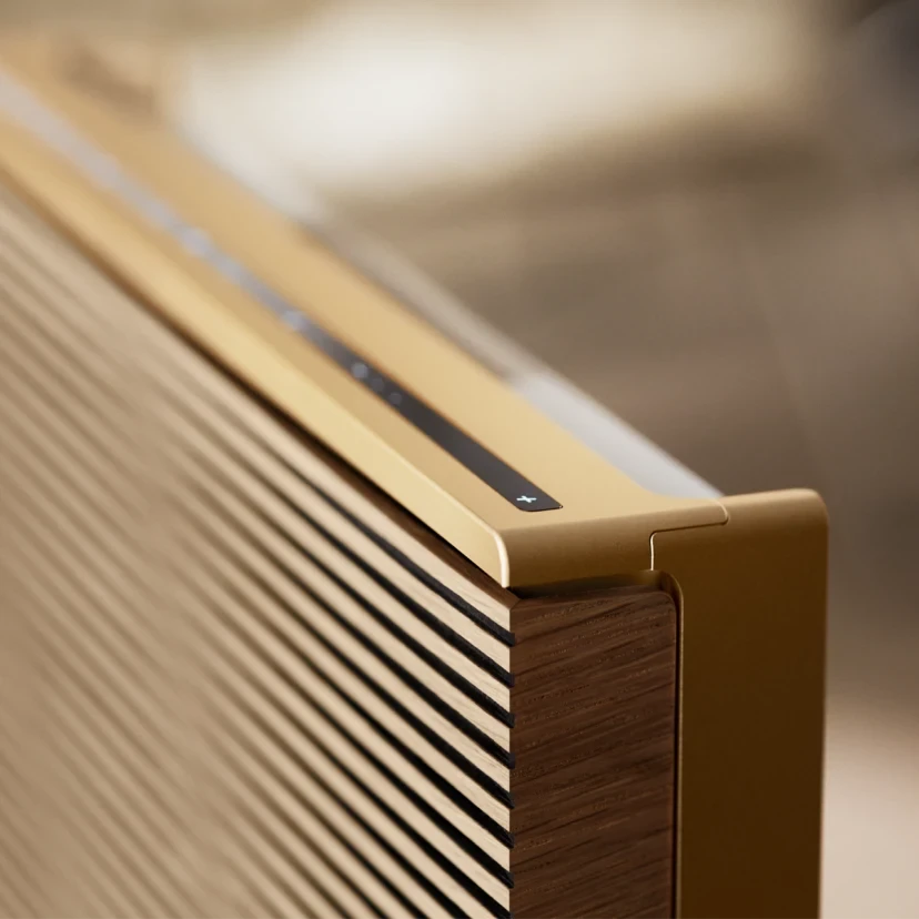 Bang & Olufsen Beosound Level Nešiojama Namų Kolonėlė, (Gold Tone Alu/Light Oak), su WiFi ir Google balso asistentu aprašymas - Prekės nuotrauka