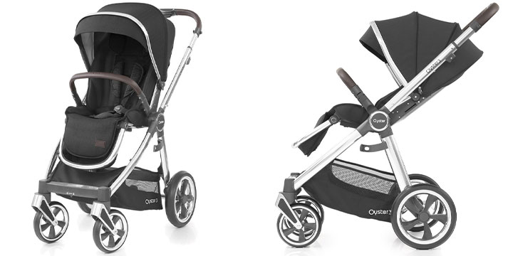 Baby Style Oyster 3 vežimėlis | Sidabro spalvos "Mercury Silver"