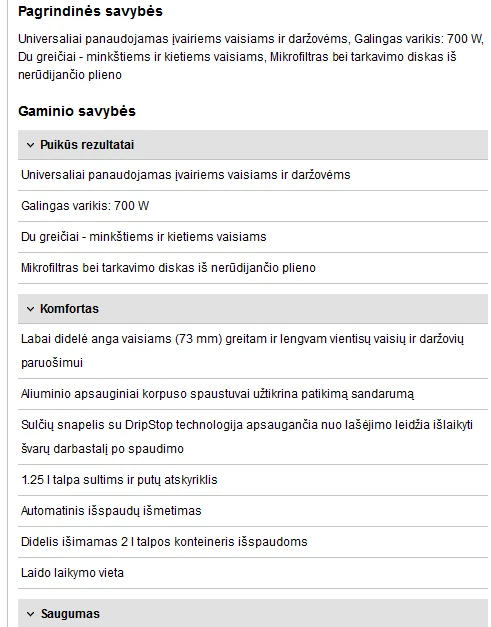 Sulčiaspaudė Juicer | Bosch | MES25A0 | Type Centrifugal juicer | Juodas/Baltas | 700 W | Extra large fruit input | Greičių skaičius 2 aprašymas - Prekės nuotrauka