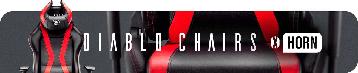Žaidimų kėdė Diablo X-Horn 2.0 Gaming Chair Normal, Raudonos/Juodos spalvos aprašymas - Prekės nuotrauka