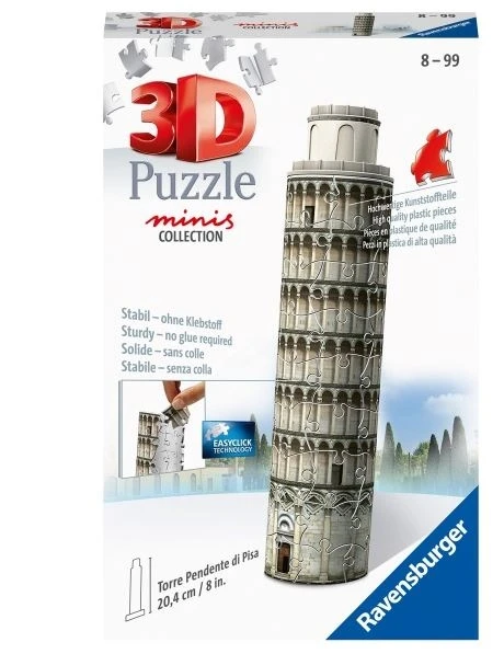 RAVENSBURGER 3D mini dėlionė Pizos bokštas, 54d, 11247 aprašymas - Prekės nuotrauka