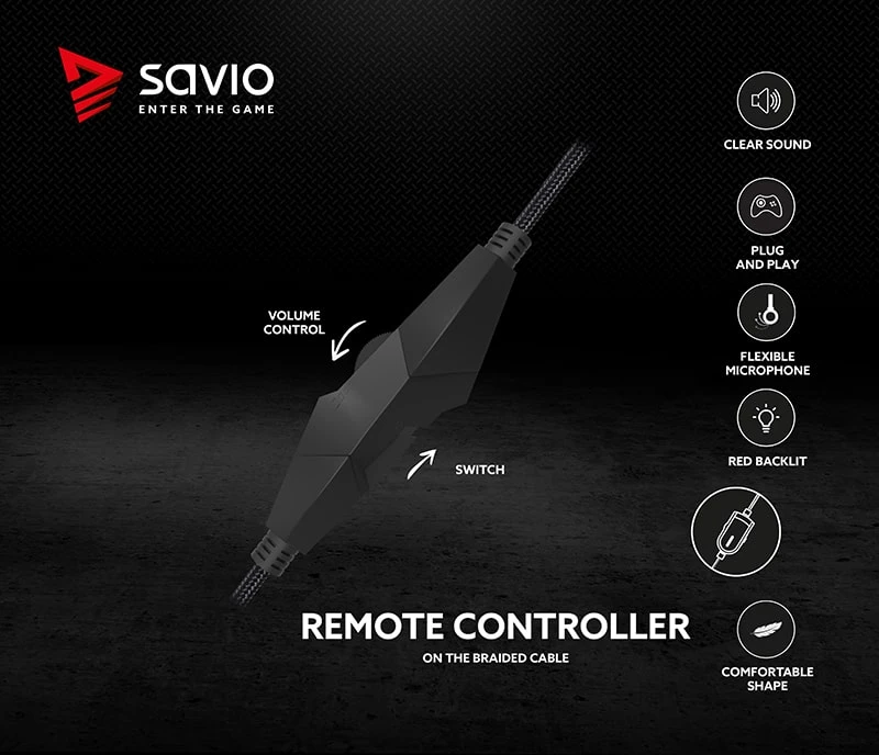 Žaidimų ausinės Savio STRIKE Jack 2 x 3.5mm + USB aprašymas - Prekės nuotrauka