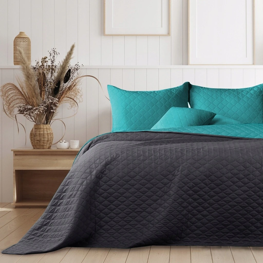 Lovatiesė DecoKing Axel, 200x220 cm, spalva: mėlyna / pilka aprašymas - Prekės nuotrauka