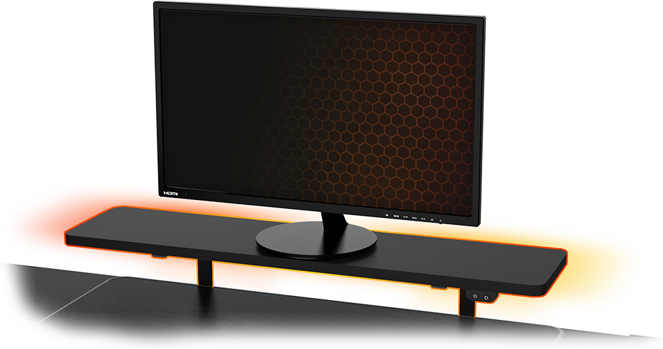 Reguliuojamo aukščio kampinis žaidimų stalas Ultradesk Winger LED RGB, Juodos spalvos aprašymas - Prekės nuotrauka