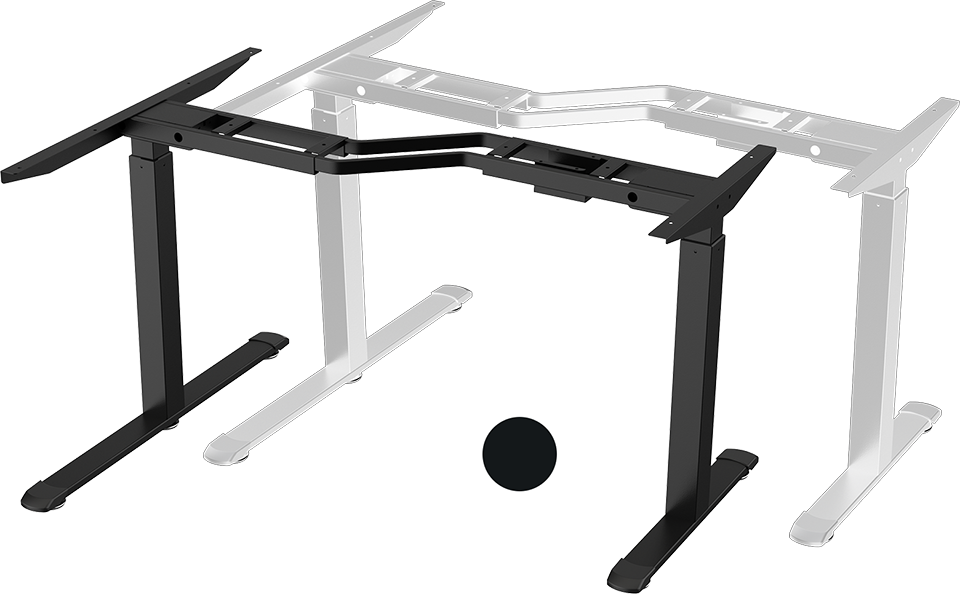 Reguliuojamo aukščio kampinis žaidimų stalas Ultradesk Winger LED RGB, Juodos spalvos aprašymas - Prekės nuotrauka