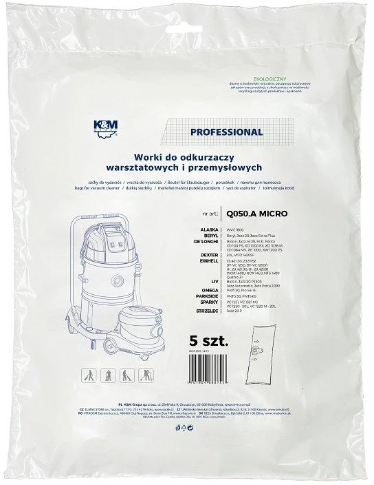 K&M KM-Q050.A DELONGHI MICRO Bags for vacuum cleaner 5 pcs.