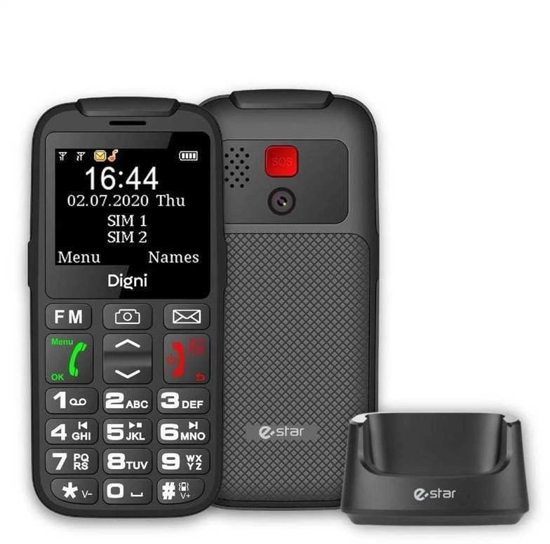 Mygtukinis telefonas eStar Digni Talk Senior 32MB Black