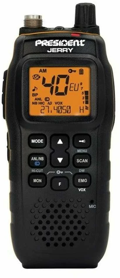 President Jerry ASC AM/FM CB Portable Radio Juodas