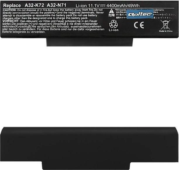 QOLTEC 52510 Qoltec Notebook Baterija Asus A32-K72 K72J 10.8-11.1V 4400mAh