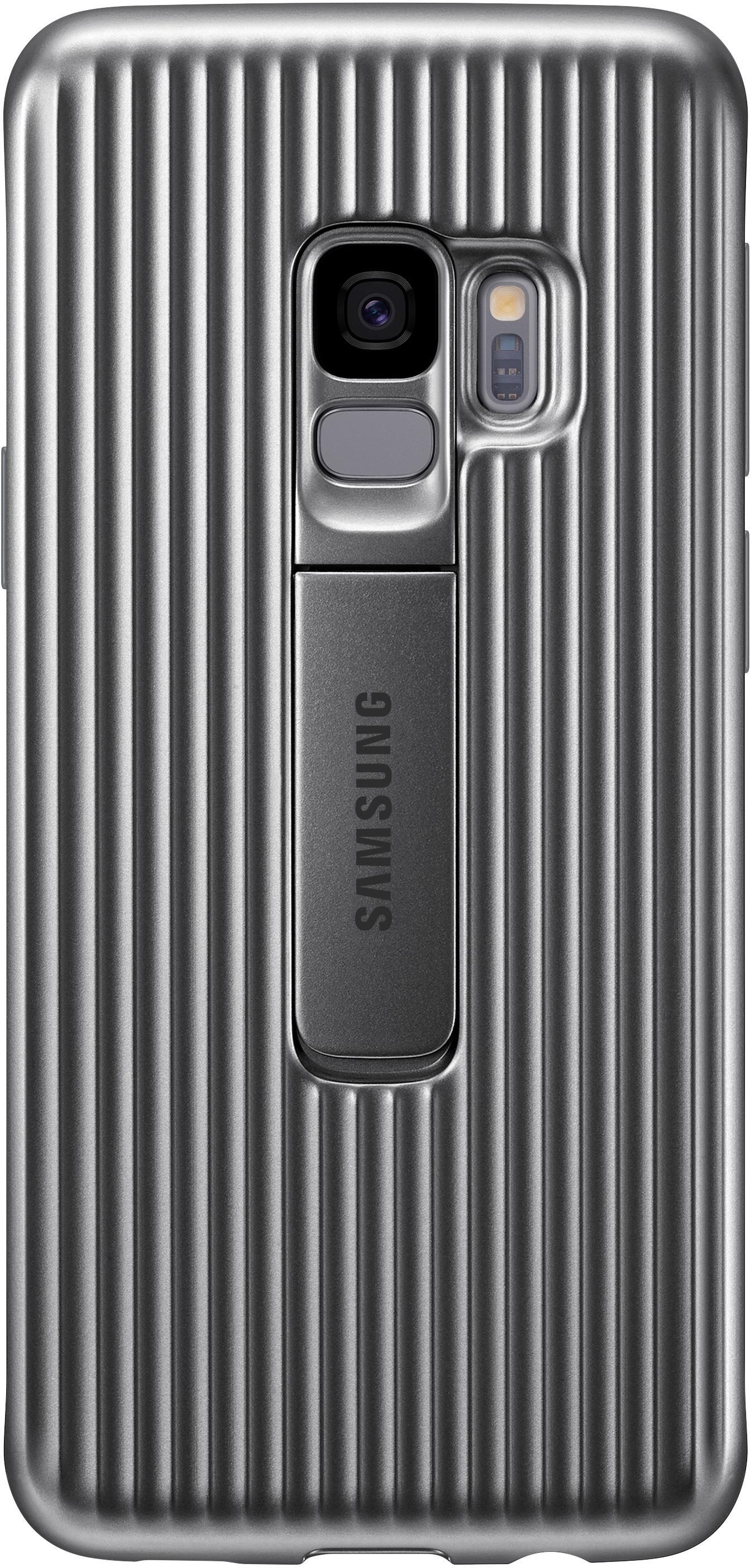 Samsung Galaxy S9 Apsauginis stovintis dėklas (Sidabrinis)