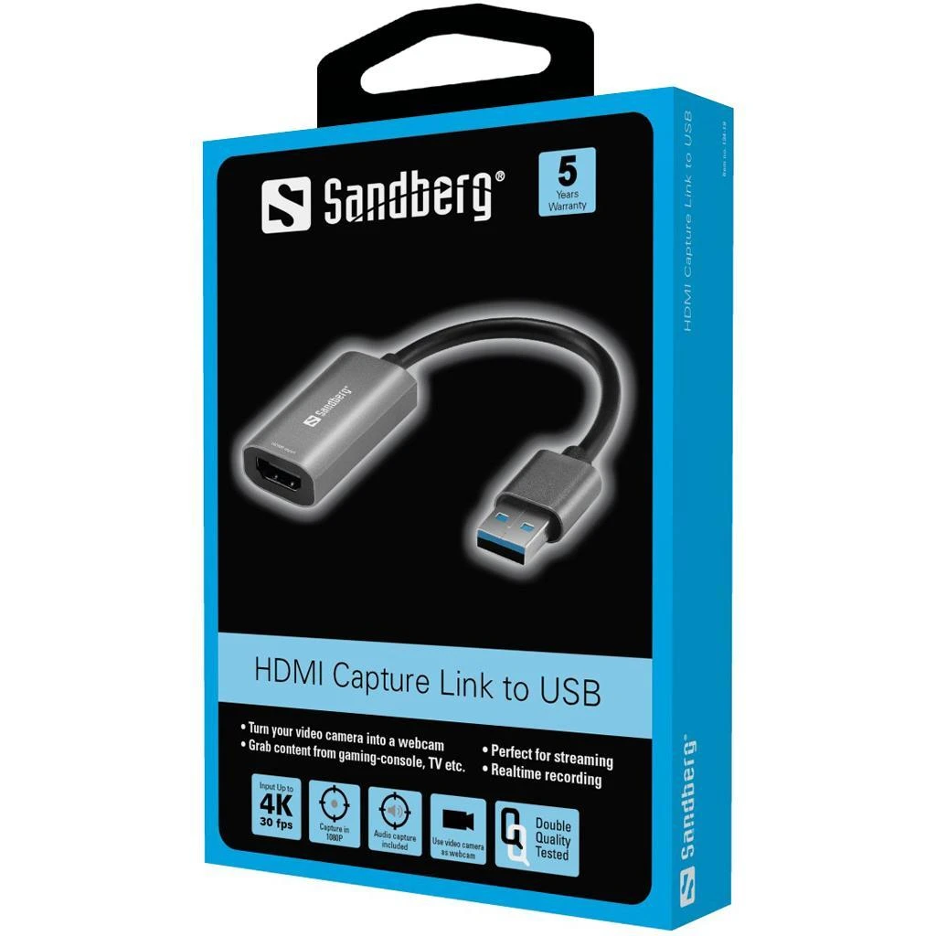 Sandberg HDMI į USB adapteris pakuotėje