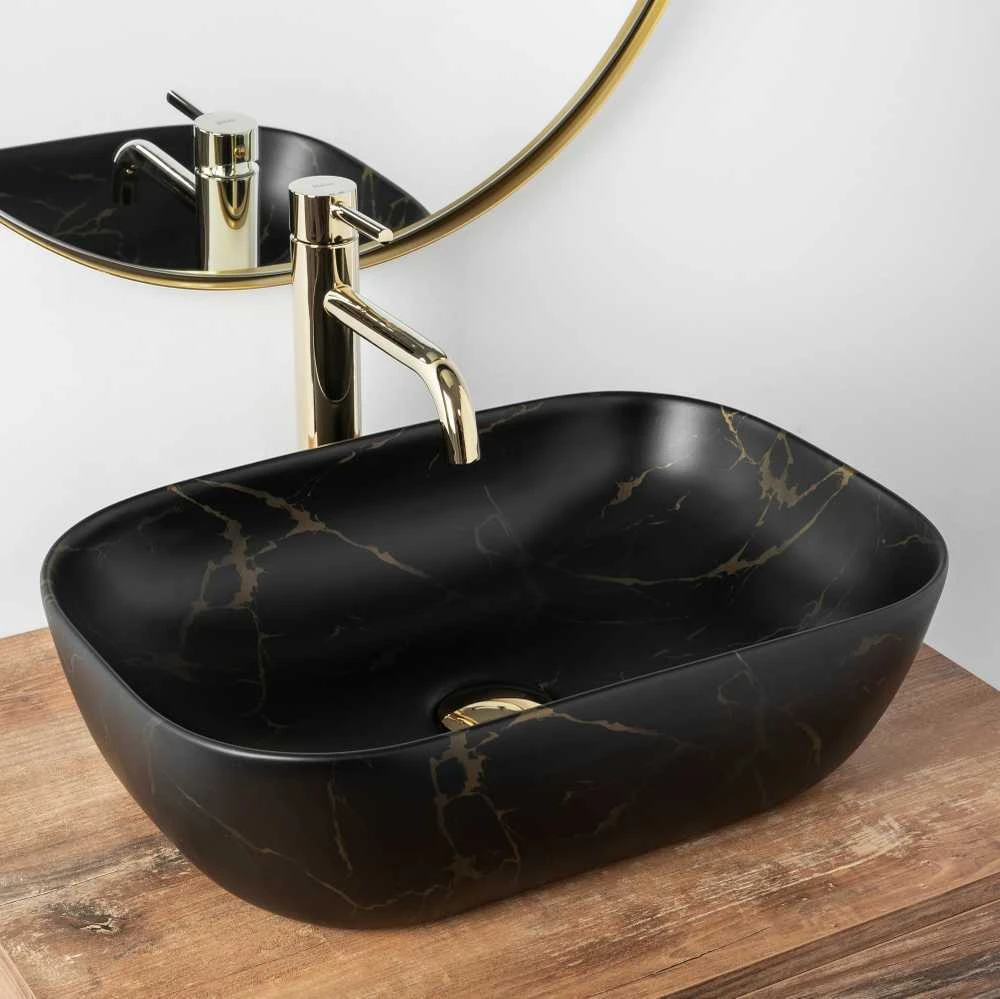 PASTATOMAS PRAUSTUVAS „REA BELINDA Juodas MARBLE MAT" JUODA