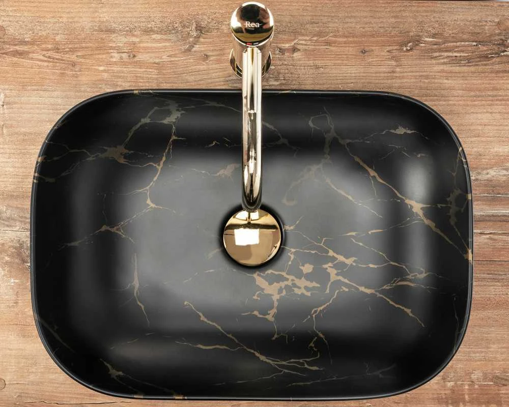 PASTATOMAS PRAUSTUVAS „REA BELINDA Juodas MARBLE MAT" JUODA