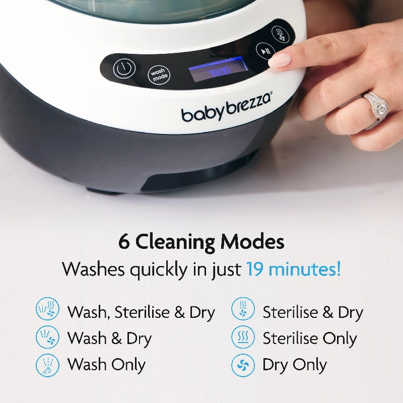 BABY BREZZA BUTELIUKŲ PLOVYKLA WASHER PRO SU STERILIZAVIMO IR DŽIOVINIMO FUNKCIJA, BALTA