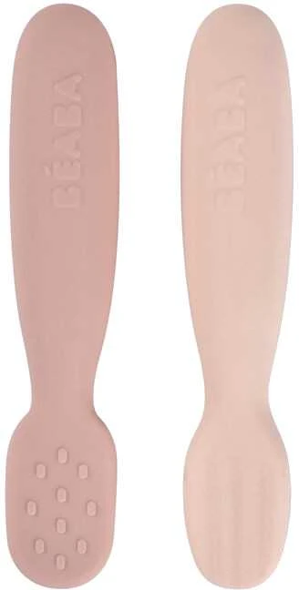 Beaba Rinkinys 2 silikonowych pierwszych łyżeczek-gryzaków Cotton candy/sorbet