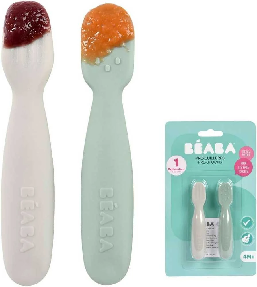 BEABA 2 VNT. SILIKONINIŲ ŠAUKŠTELIŲ RINKINYS +4 MĖN, VELVET Pilkas
