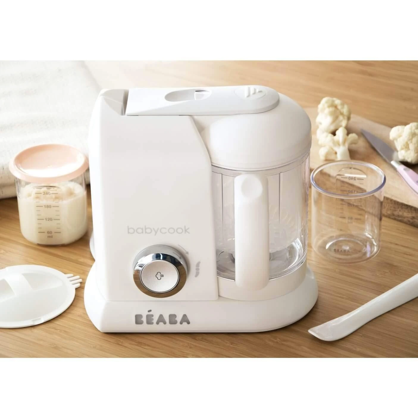 Trintuvas-garintuvas 4in1 Beaba Babycook Solo, spalva: balta, sidabrinė