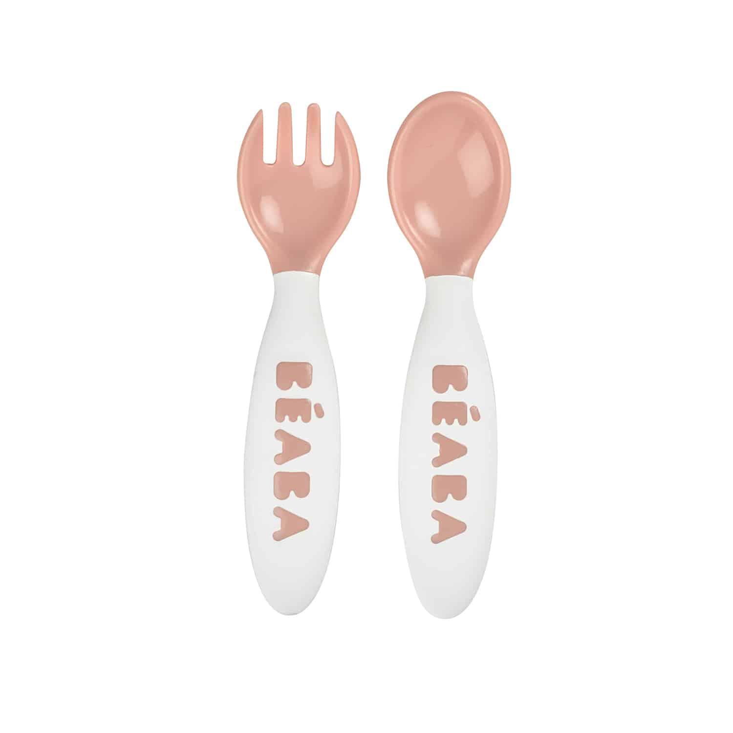 Beaba ergonomiški stalo įrankiai, +8 mėn, spalva: old pink