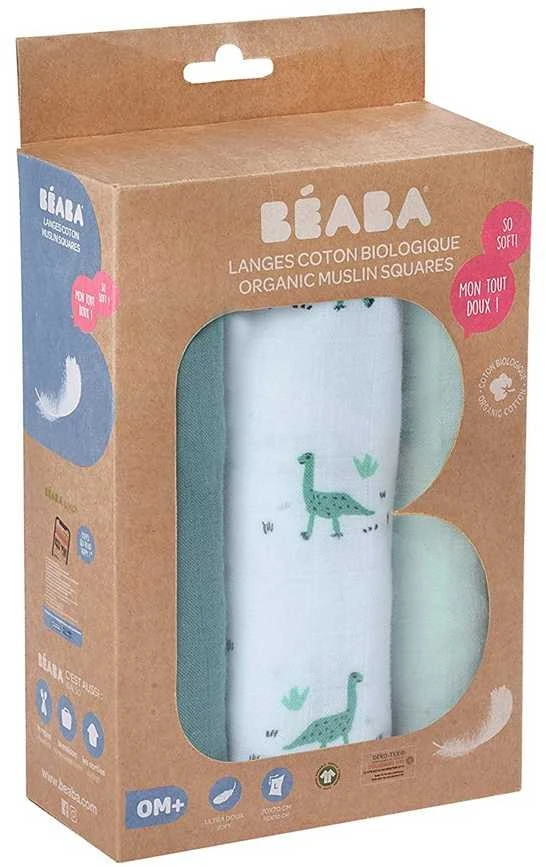 BEABA MEDVILNINIŲ 3 VNT. VYSTYKLŲ RINKINYS, JURASSIC Žalias