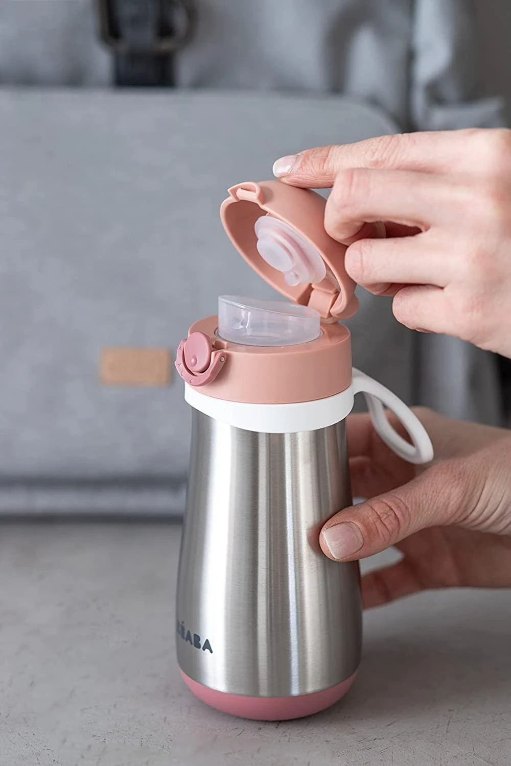 Beaba metalinė gertuvė nuo 18 mėn., 350 ml, spalva: rožinė