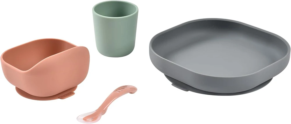 Beaba silikoninis 4 vnt. pietų rinkinys, spalva: mineral