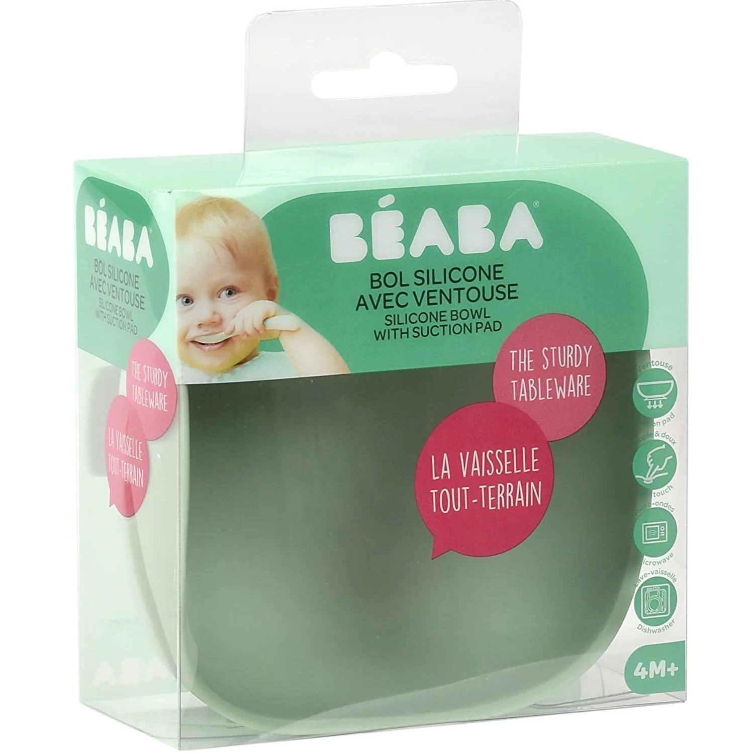BEABA SILIKONINIS DUGNU PRILIMPANTIS DUBENĖLIS, SAGE Žalias